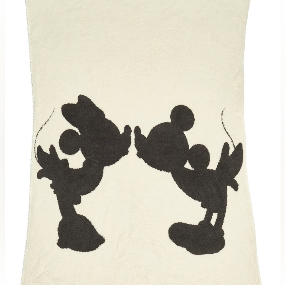 NWT Barefoot Dreams CozyChic Classic Mickey & Minnie Mouse Throw Cream/Carbon